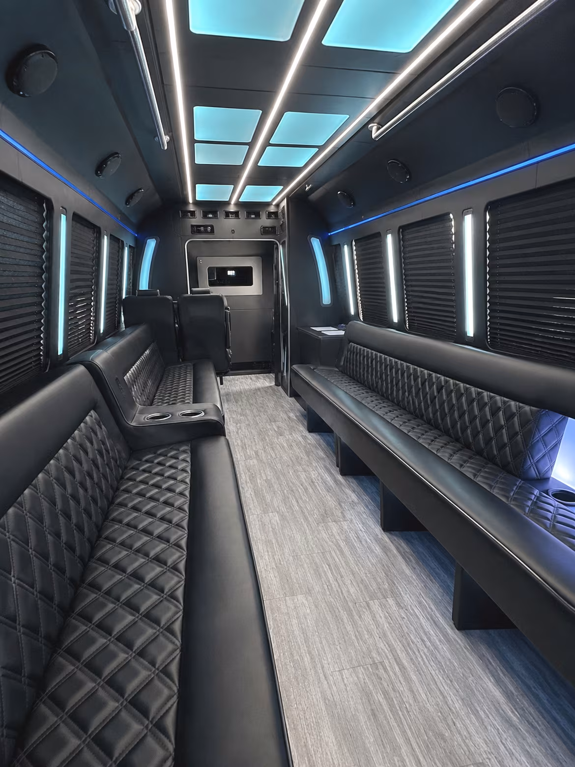Syracuse Private Event Transportation party bus interior