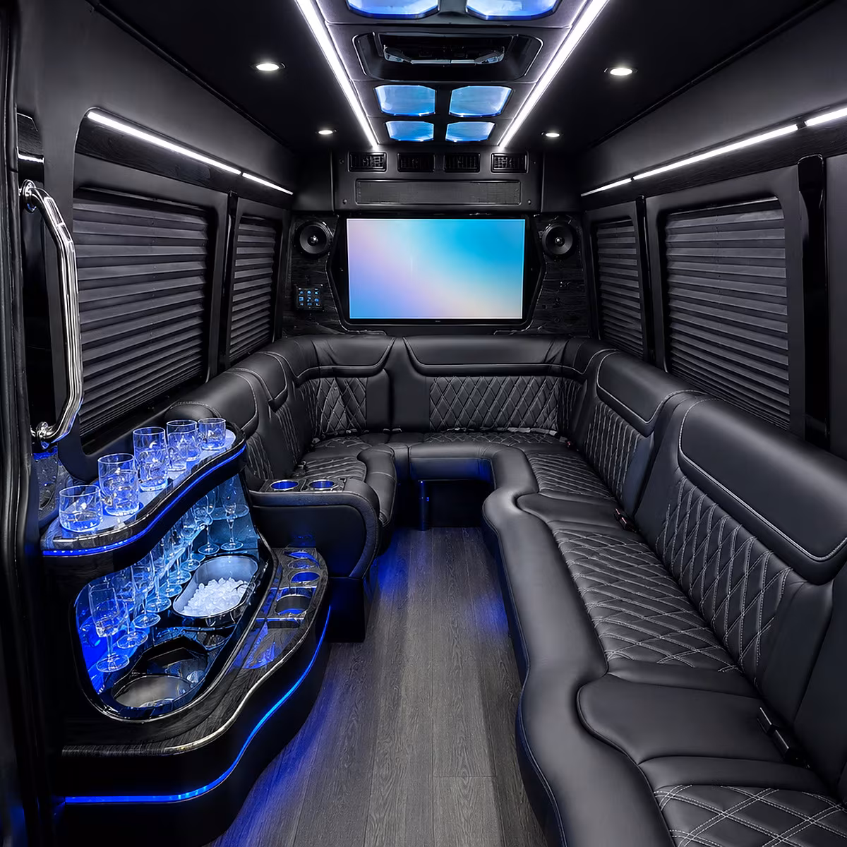 Syracuse Sporting Event Transportation party bus interior