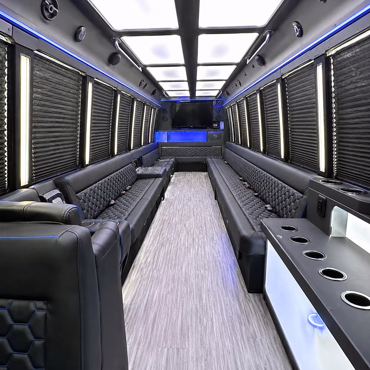 Syracuse Sporting Event Transportation party bus interior