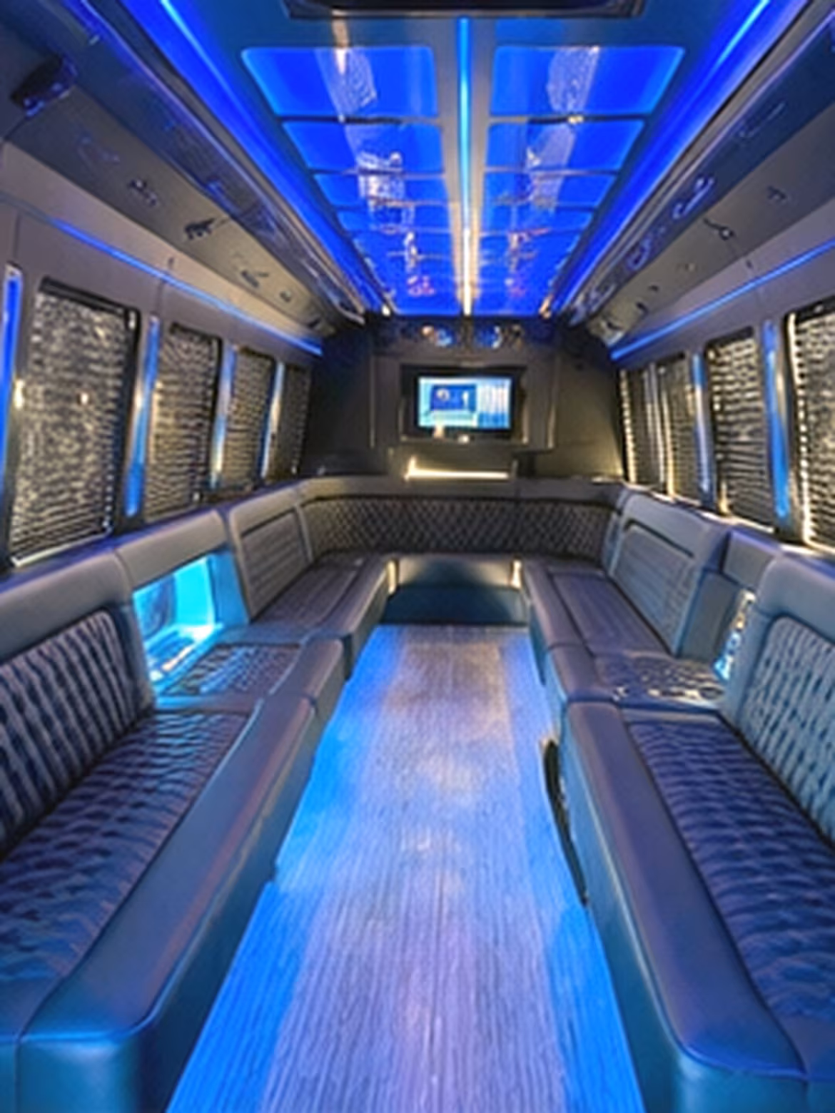 Syracuse Wedding Transportation party bus interior